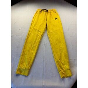 Nike Jogger Sweatpants Womens Yellow Cotton Swoosh Drawstring Athleisure